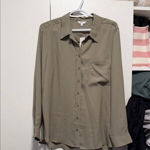 Reitmans Olive Button-Up Blouse